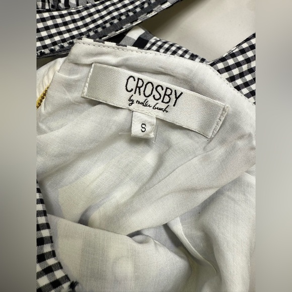 CROSBY by Mollie Burch Black and White Gingham ruffle strap midi dress size S - Picture 11 of 16